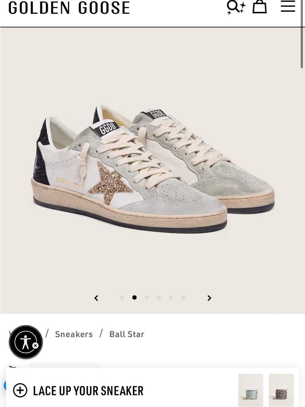 100% Authentic Golden Goose Womens nappa glitter star Ball Star sneakers - Picture 14 of 16